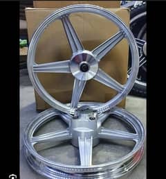 pair of two alloy rims star alloy rim black and silver color available