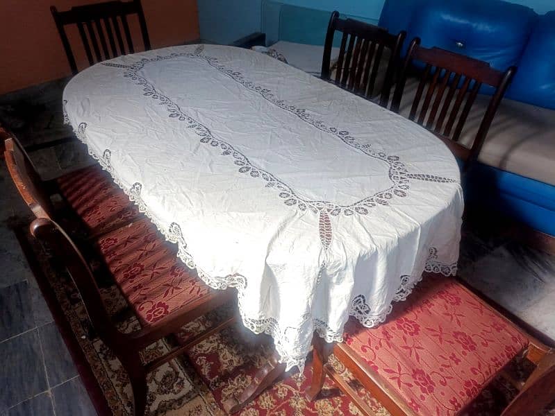 6 chair dining table for sale in good condition 0