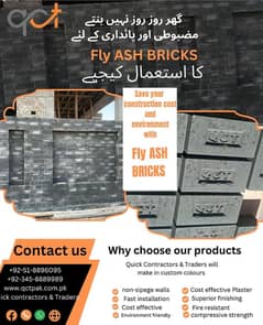 fly ash bricks/ tuff tiles / pravers / concrete blocks in all pakistan
