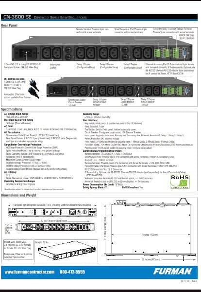 Furman CN-3600se power conditioner. . . .  like new. . . 03008248496 11
