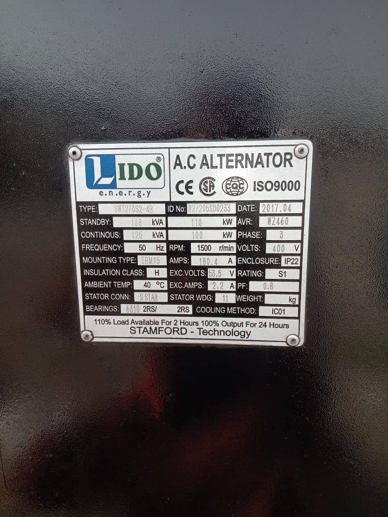 Genrator 125kva available 6