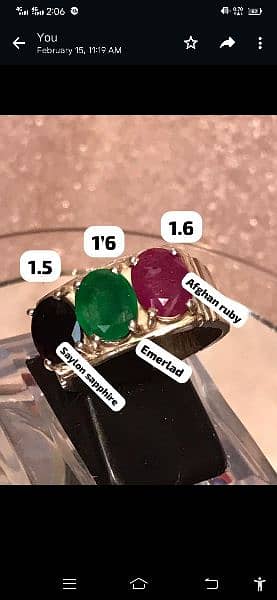 Emerald sapphire ruby Stone ring 0