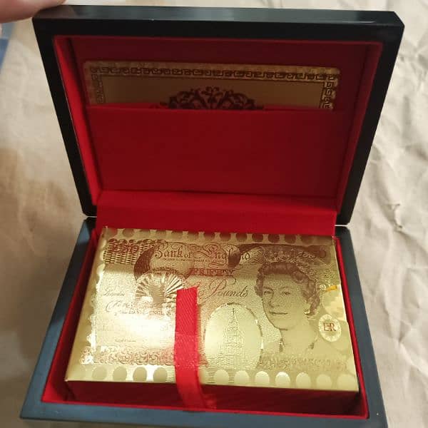 Original Imported Gold Plated Playing Cards with Deluxe Wooden Box 10