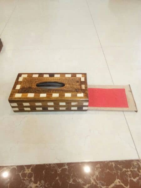 Wooden Tissue box handmade handicrafts 8
