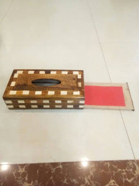 Wooden Tissue box handmade handicrafts 9