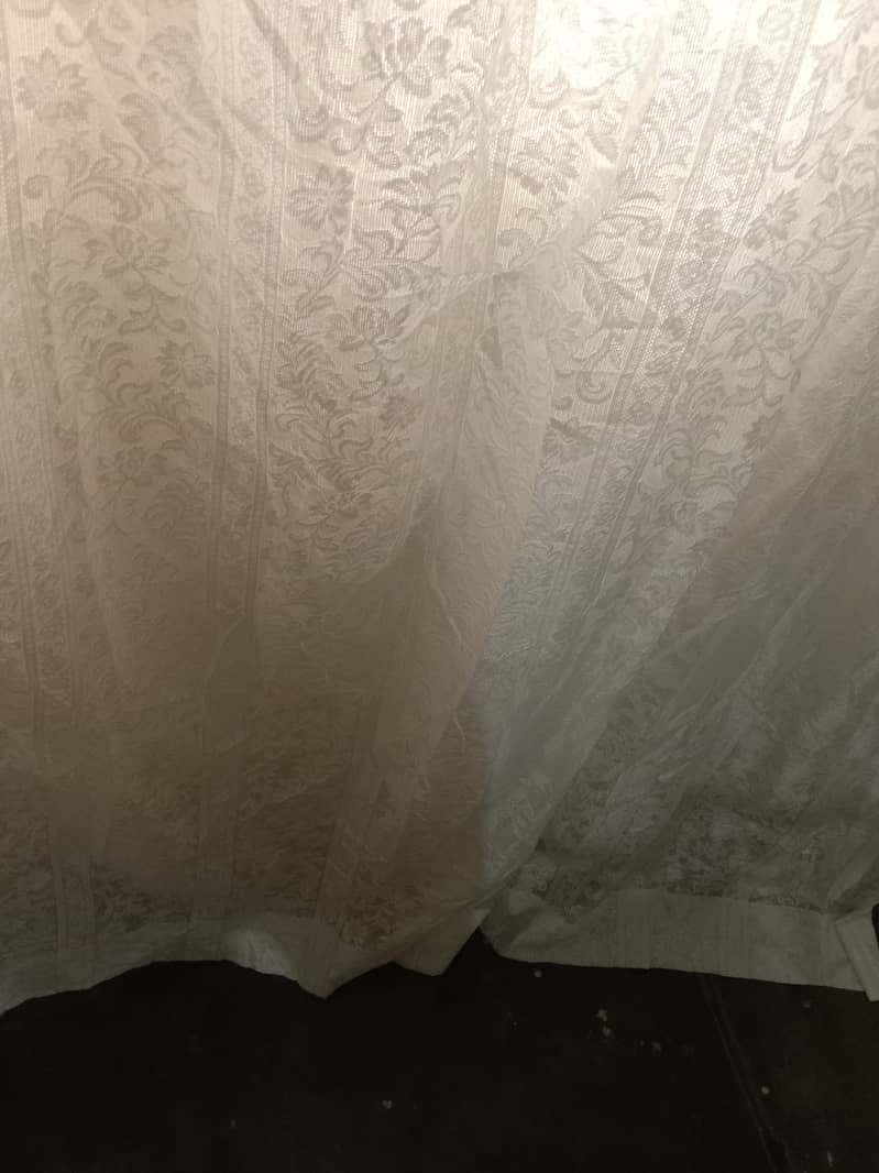 fancy beautiful white 2 pairs of curtains for door 1