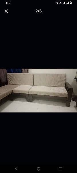 L shape sofa Wooden urgent sale 2