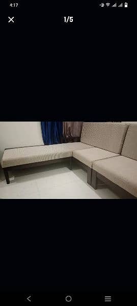 L shape sofa Wooden urgent sale 3