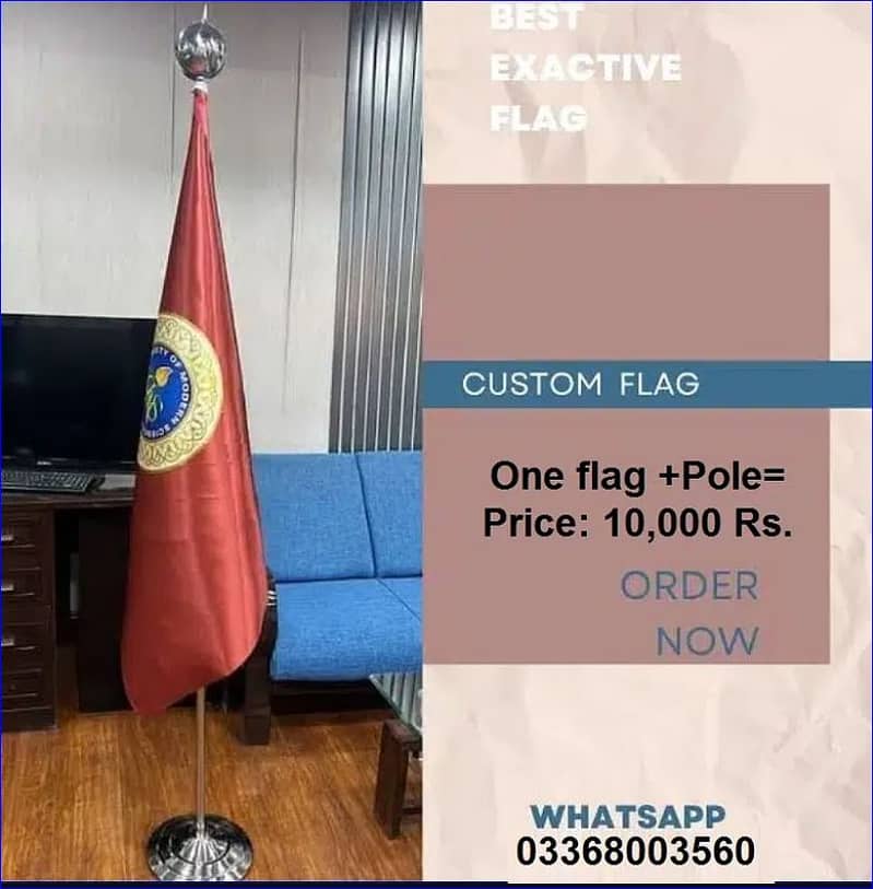 Table Flag , Outdoor Company Flag , & Indoor Flag & Pole for Executive 11
