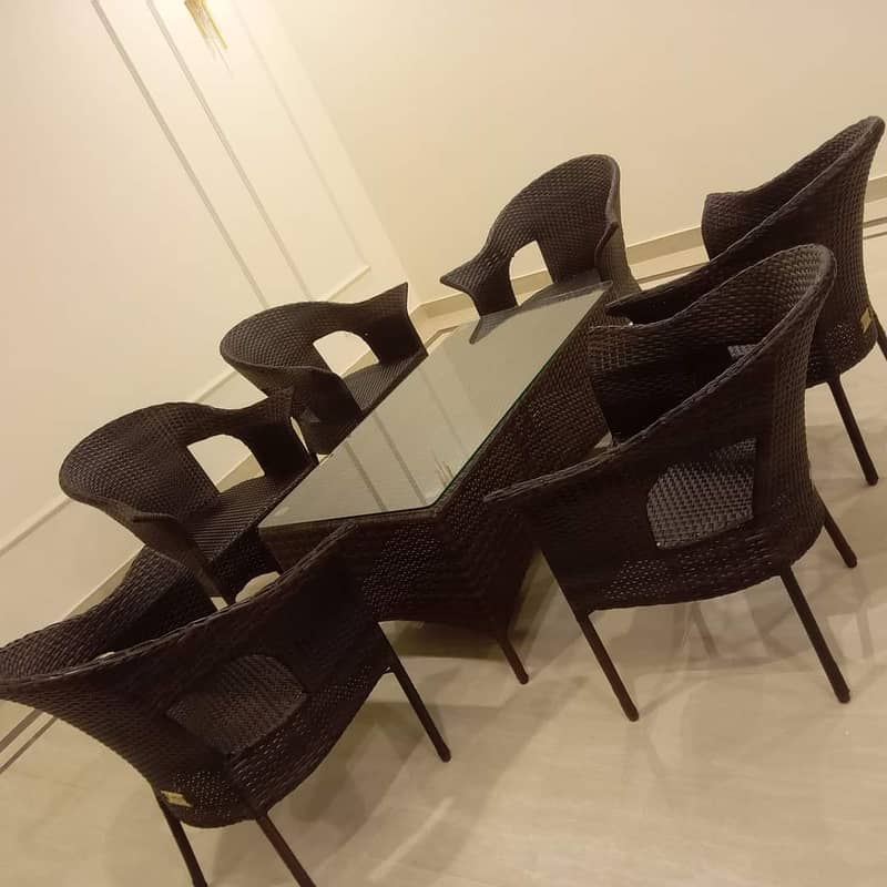 UPVC chair/rattan dining table/5 seater dining/cane furniture/sofa set 11