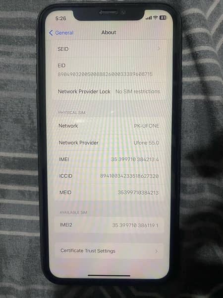 iPhone 11 128 gb Black PTA approved for sale. 3