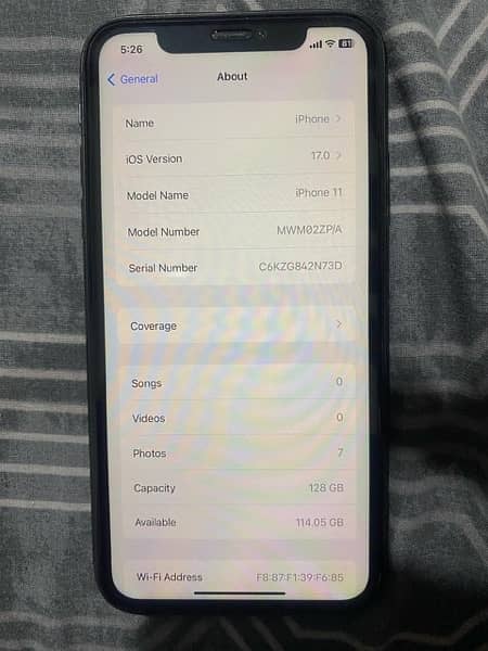 iPhone 11 128 gb Black PTA approved for sale. 5