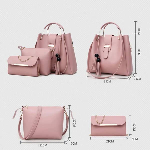 Ladies Sylish Bags | Purse | Leather 3 Pieces Purse Pack | Best Sale 1
