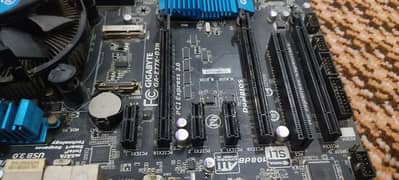 gigabyte 3rd gen intel motherboard bord with RAM and CPU
