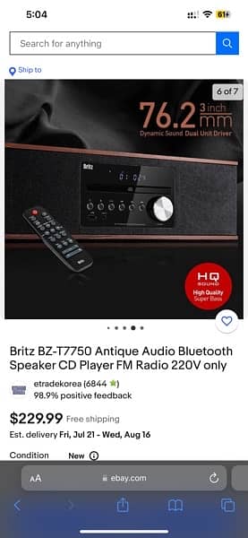 Britz BZ-T7750 Audio Bluetooth Speaker 1