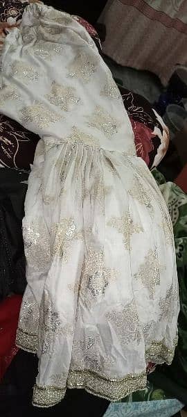 white sharara with long shirt small size ha 3pc suit 5