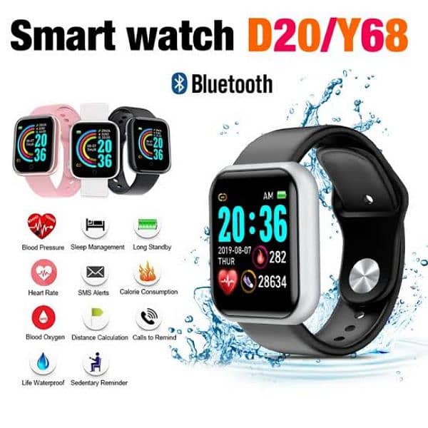 Y68 Smart Watch Box Pack | Sports Watch Fitness Tracker 0