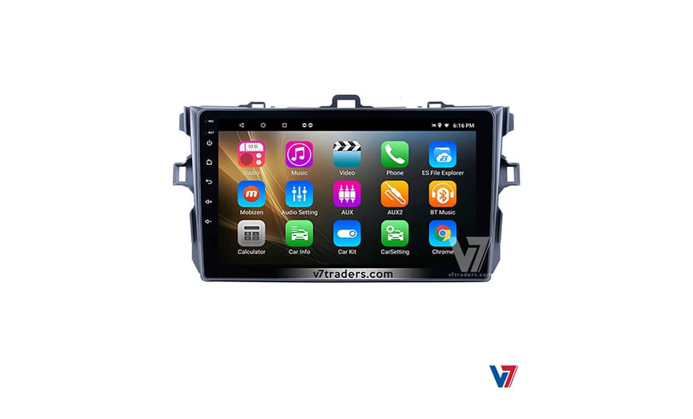 V7 Corolla 2007-13, 10" Android LCD LED Car Panel GPS navigation DVD 8
