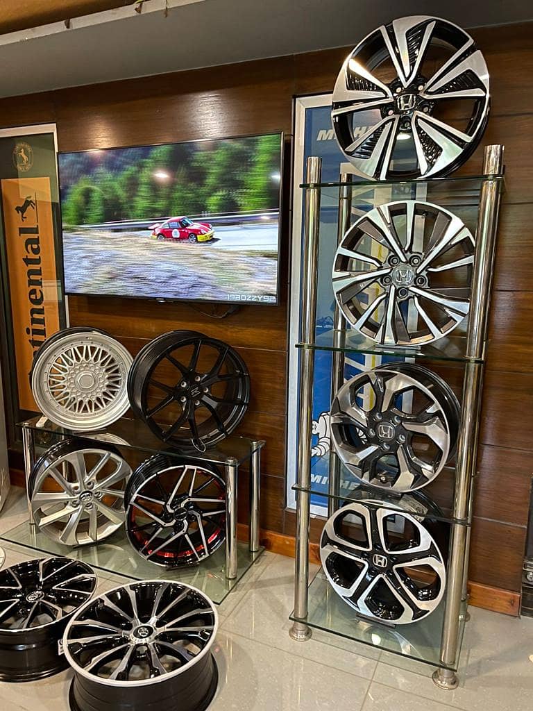 All Type Of Alloy Rims And Tyres Wheel Balancing 3D Alignment 16
