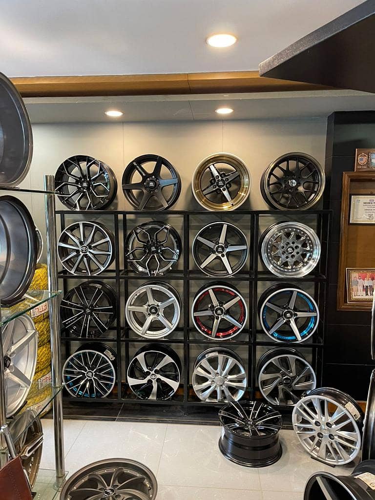 All Type Of Alloy Rims And Tyres Wheel Balancing 3D Alignment 16