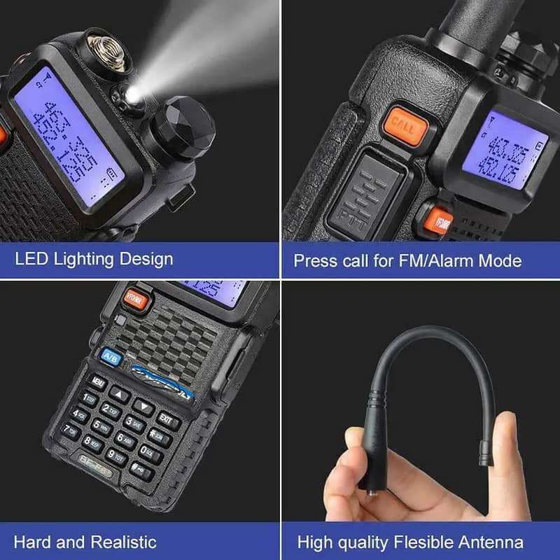 Walkie talkie UV-5R Two way Radio 3-Band UV5R Wireless set in Pakistan 5