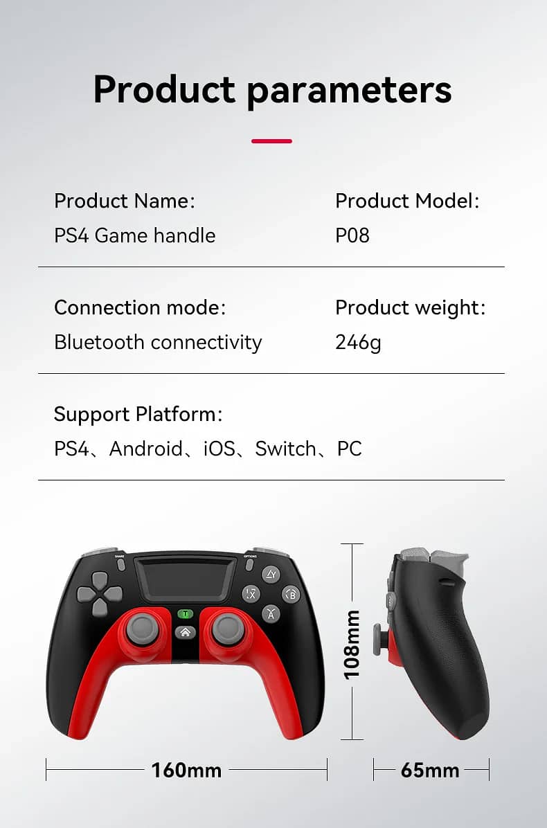 Wireless Bluetooth Controller Dual Shock For PC, PS3, PS4, Switch 15