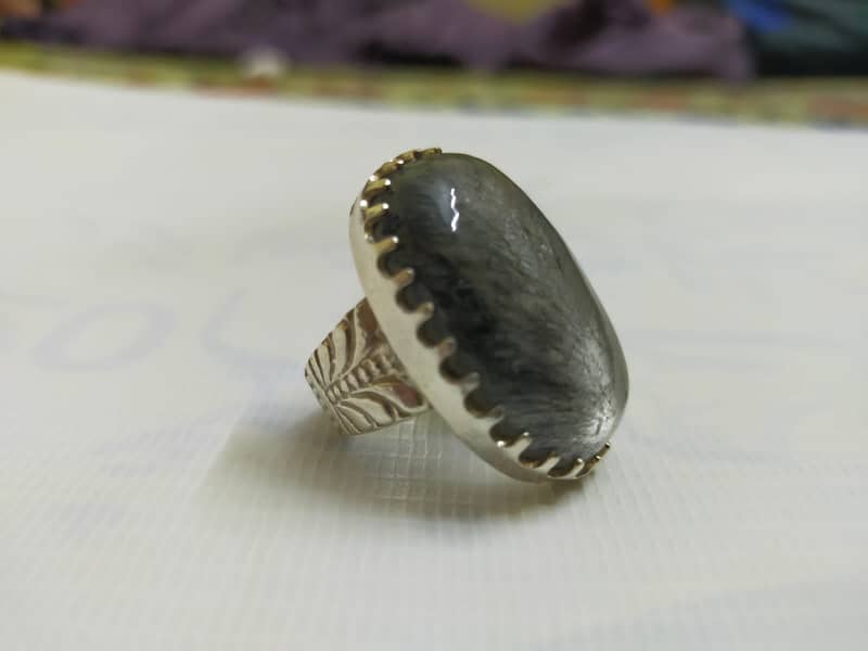 Silver /Chandi Ring with Original Extra Big Moh e Najaf Stone frm Iraq 0