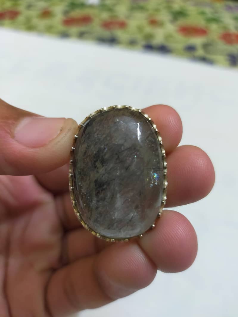 Silver /Chandi Ring with Original Extra Big Moh e Najaf Stone frm Iraq 1