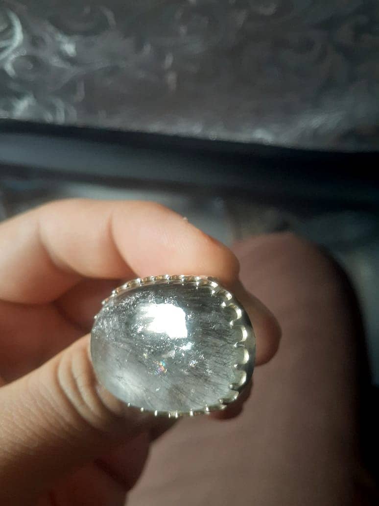 Silver /Chandi Ring with Original Extra Big Moh e Najaf Stone frm Iraq 4