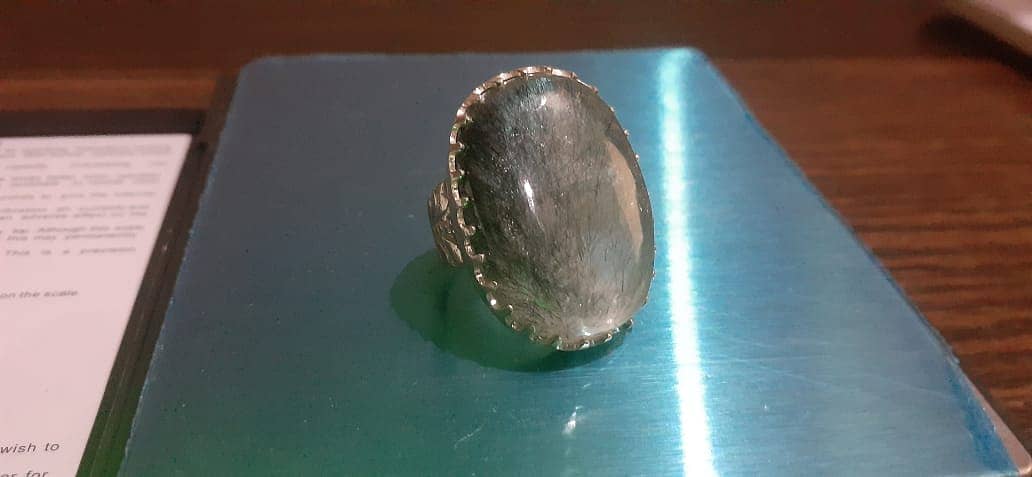 Silver /Chandi Ring with Original Extra Big Moh e Najaf Stone frm Iraq 5