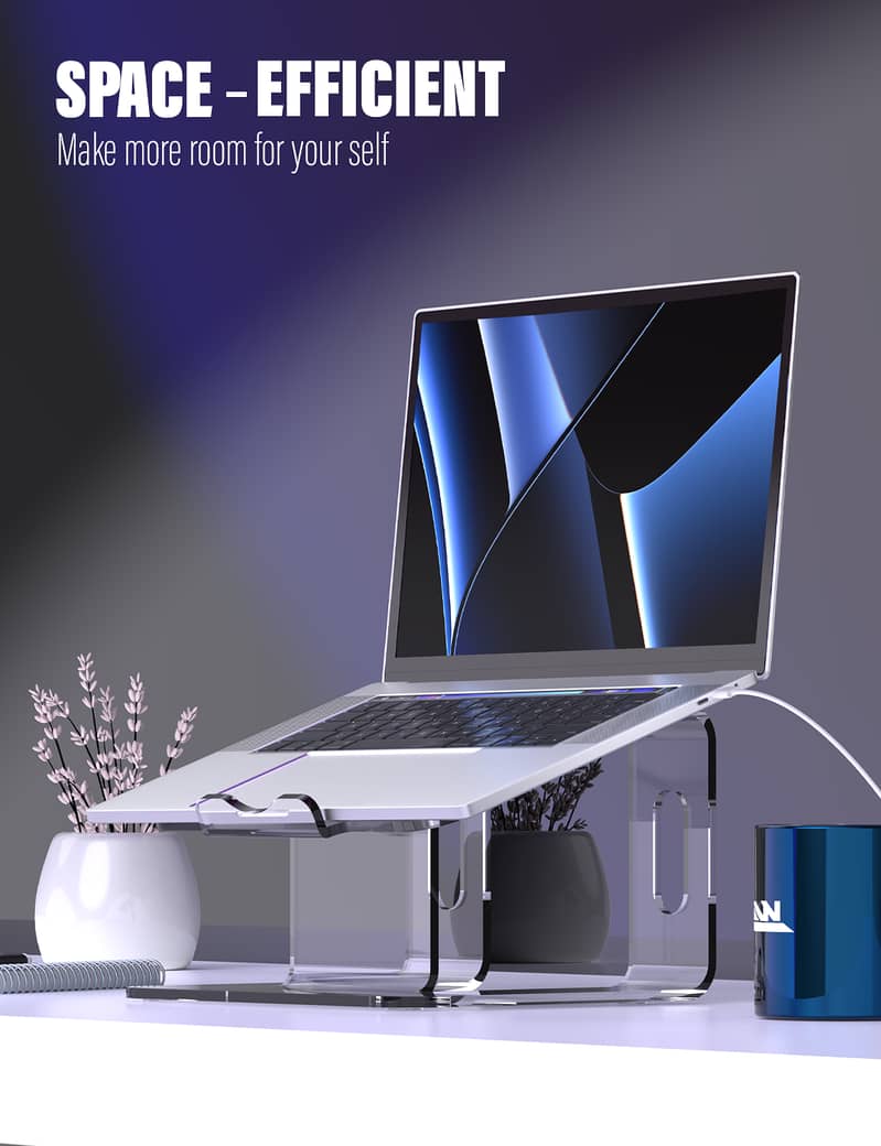 ZAW Acrylic Laptop Stand for Desk, Ergonomic Laptop Holder 4