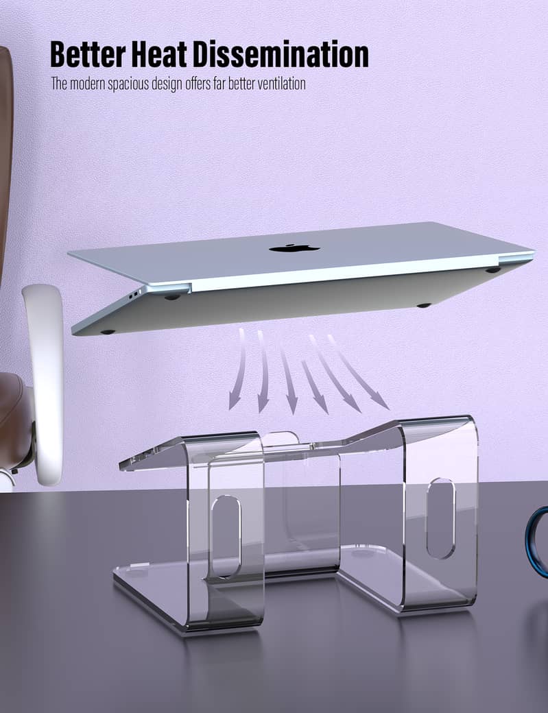 ZAW Acrylic Laptop Stand for Desk, Ergonomic Laptop Holder 5