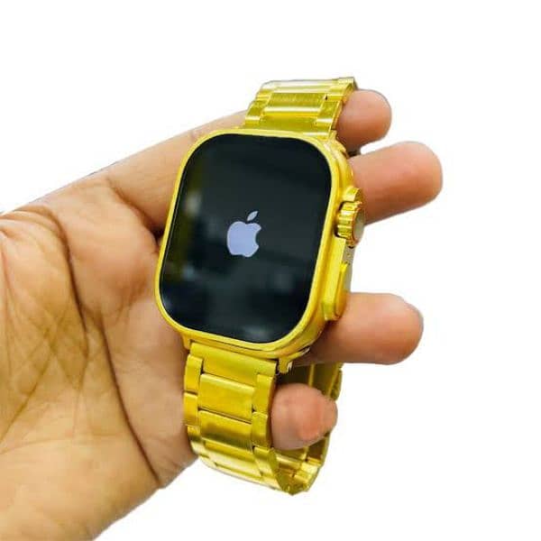 TG 29 Ultra Smart Watch Golden color with apple logo 1