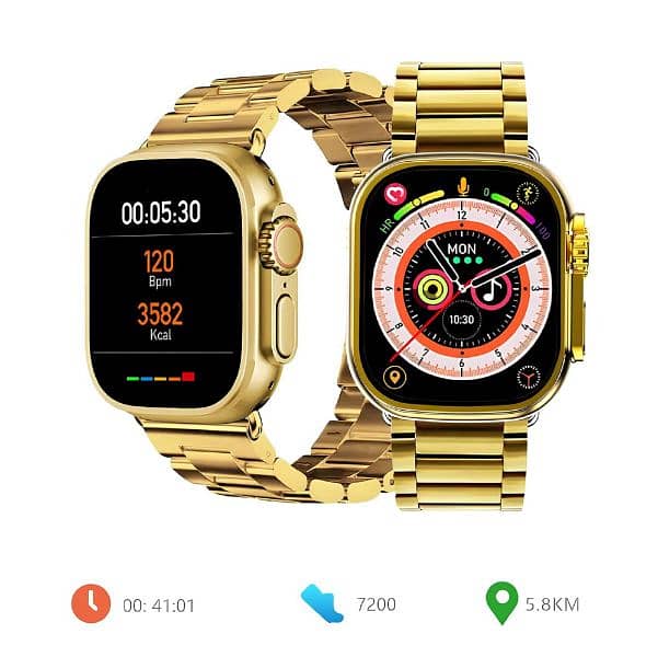 TG 29 Ultra Smart Watch Golden color with apple logo 3