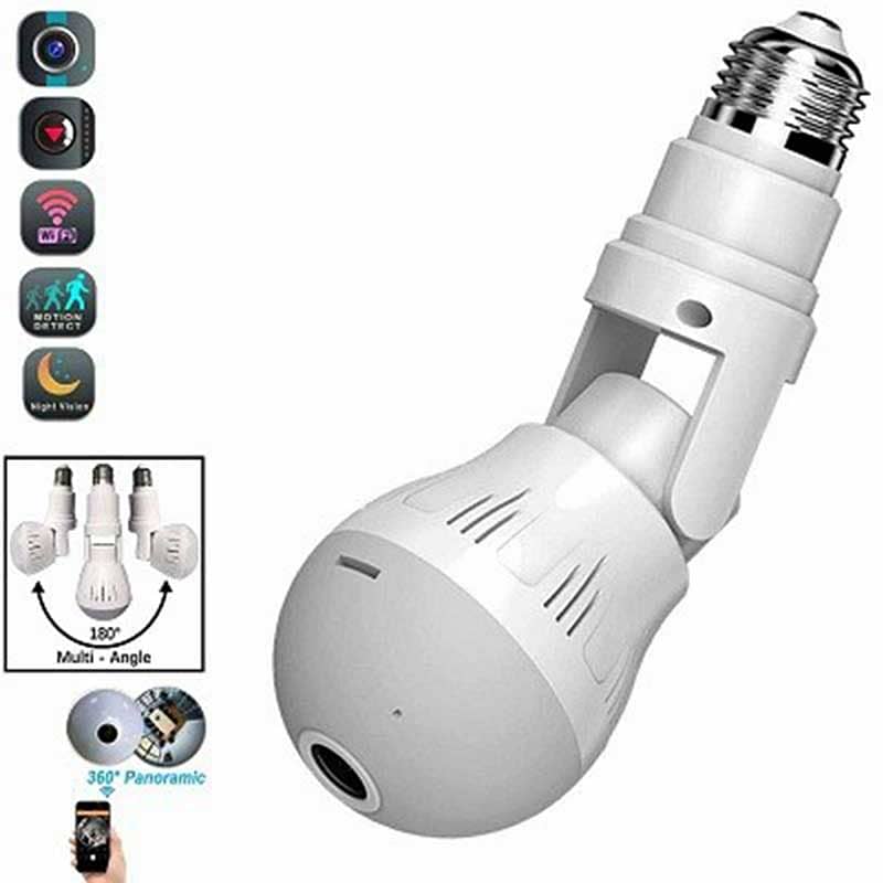 360 Rotate Auto Tracking 2MP v380 pro Camera Light Bulb security cam 3