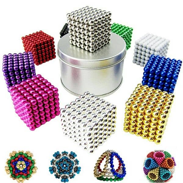 5mm Magnetic Balls Gold, Silver and Multi color colour 216 pieces 1