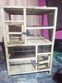 New beautiful wooden double portion cage for sale