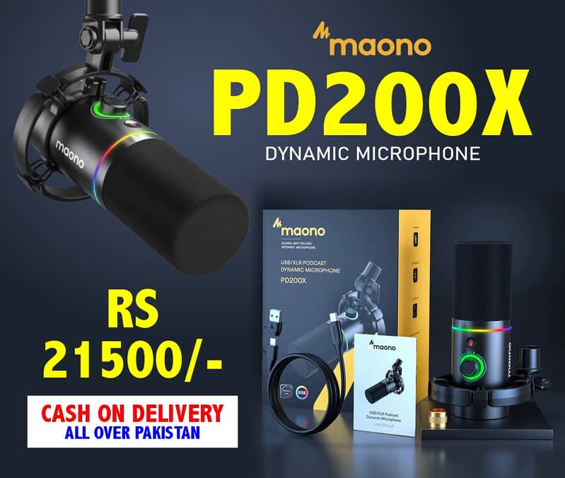 MAONO PD200X USB XLR Podcast Dynamic Microphone Rode PodCast Mic 4