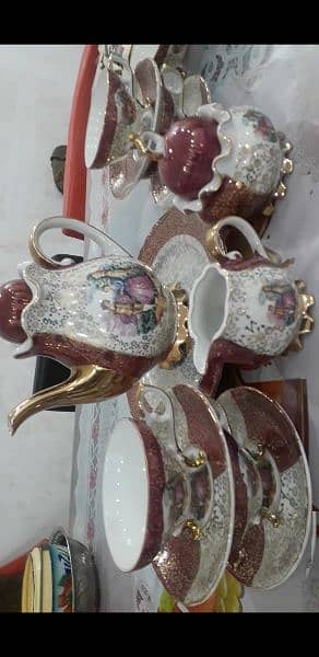 Brand new Antique tea set with music 24 pieces made in japan 1