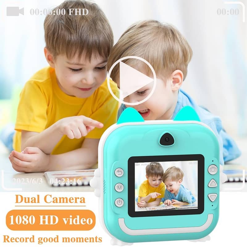 Bluetooth wireless ink-less mini printer. Instant Print Camera for Kids 5