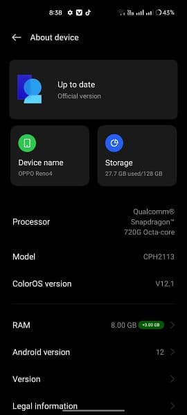 oppo Reno 4 (8+5=128)gb mobile or chrg cable available h 2