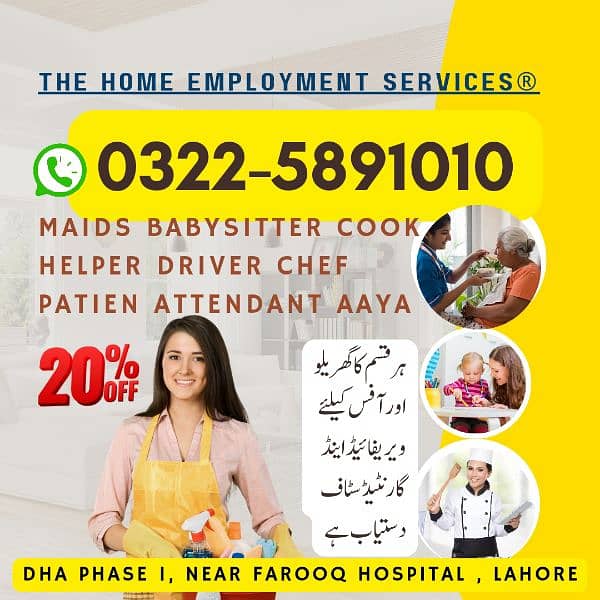 Maids Cook Pakistani Chinese Fast food Helper Chef Driver Nanny Couple 0