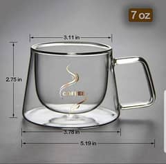 Double wall glass mug
