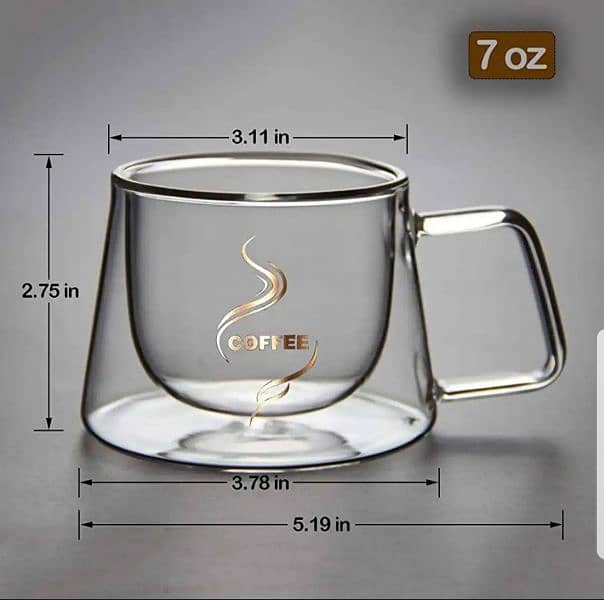Double wall glass mug 0