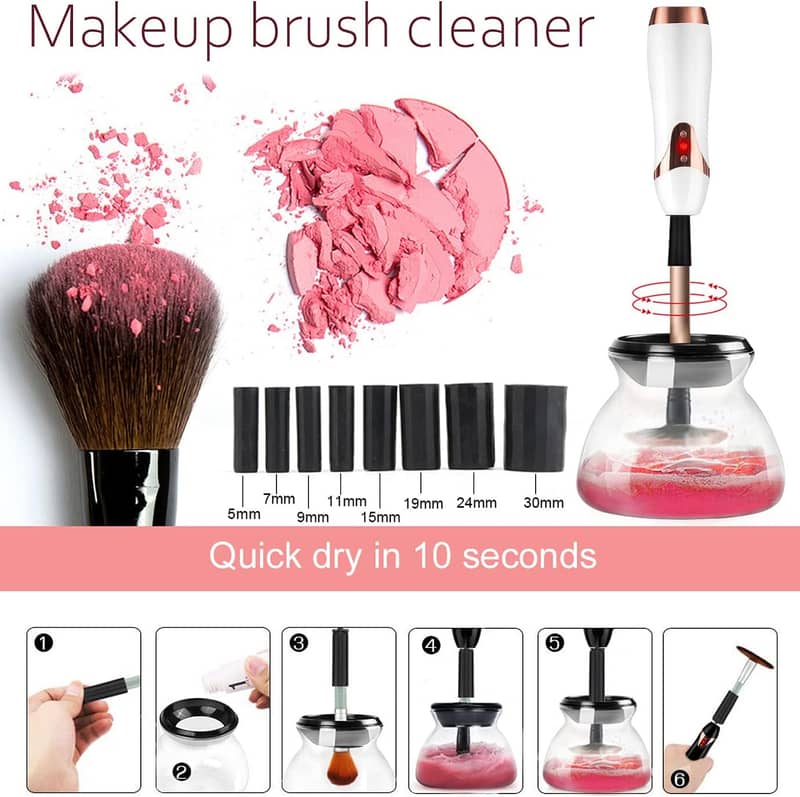 Rechargeable Makeup Brush Cleaner USB Charged Automatic CleanerSpinner 0