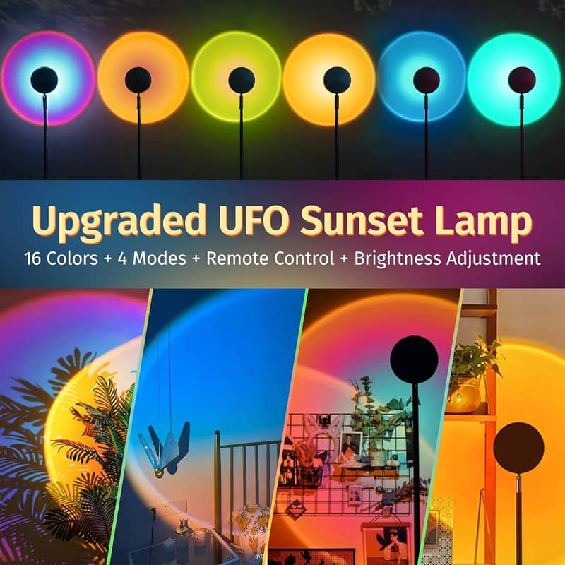 Sunset Laser Lamp Projector,16 Colors Rainbow Night Light 360 Degree 1