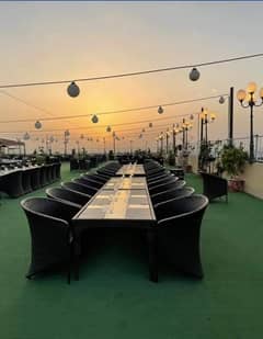 Restaurant Outdoor setup for sale, Roftop complete furniture available