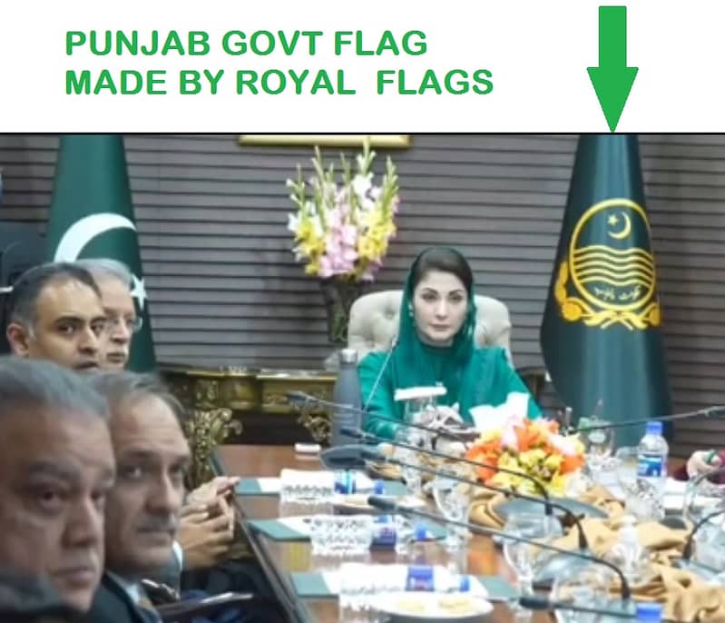 Flag of Punjab Government / Ferdral Flag with Golden Pole for office 1