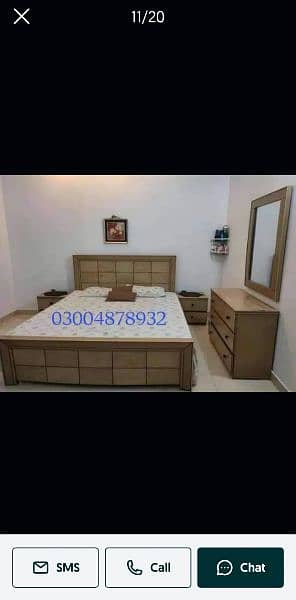 Double bed/wooden beds/bed set/factory rates/wooden bed/side table 3