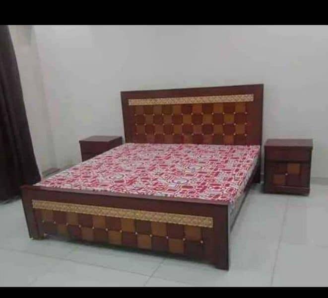 Double bed/wooden beds/bed set/factory rates/wooden bed/side table 6